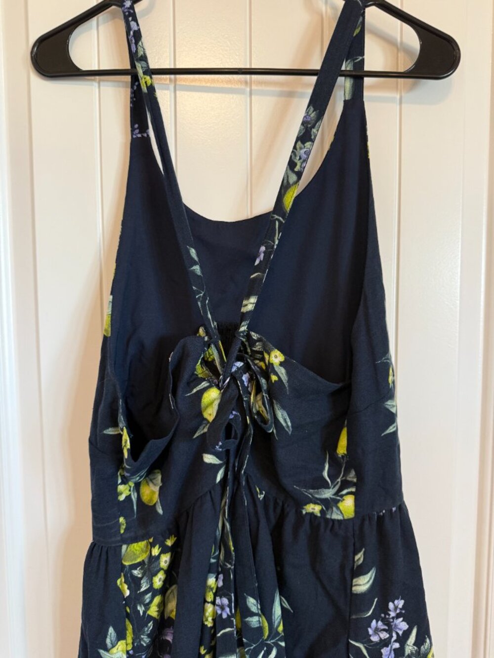 Navy Blue Lemon & Floral Print Midi Sundress - Picture 4 of 7